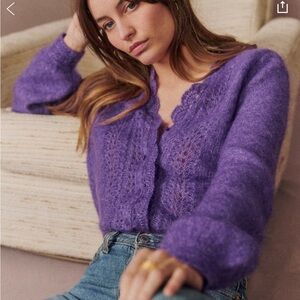 Sezane bright purple ANGELIE cardigan
